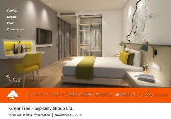 GreenTree Hospitality Group Ltd.  |  2018 Q3 Results Presentation      November 19, 2018