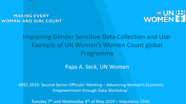 improving gender sensitive data collection and use