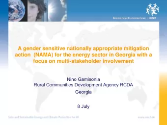 A gender sensitive nationally appropriate mitigation  action  (NAMA) for the energy sector in