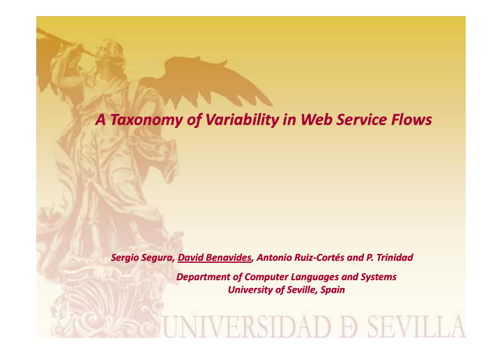 a taxonomy of variability in web service flows a taxonomy