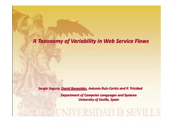 A Taxonomy of Variability in Web Service Flows A Taxonomy of Variability in Web Service Flows