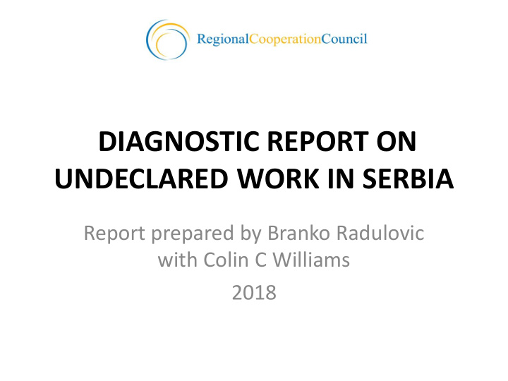 diagnostic report on undeclared work in serbia