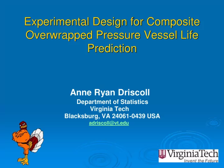overwrapped pressure vessel life