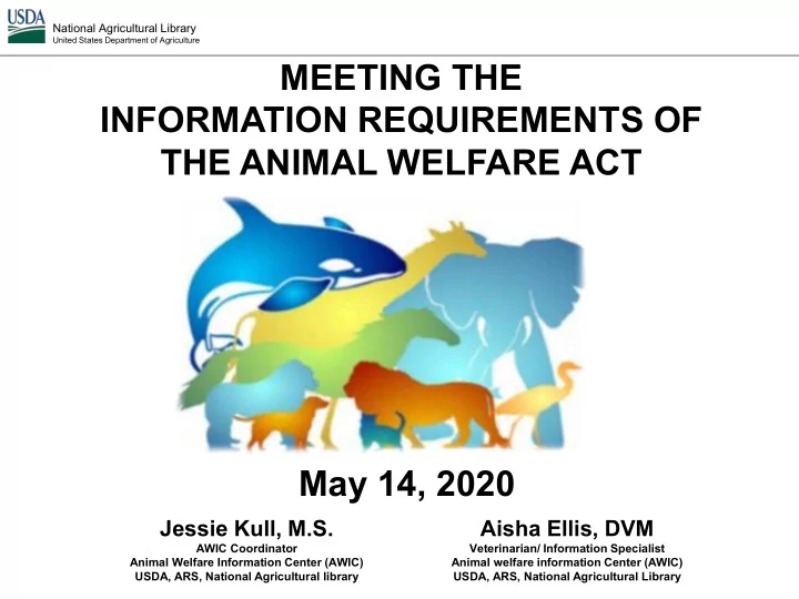 meeting the information requirements of the animal