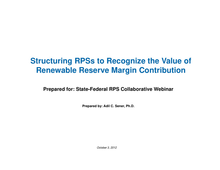 structuring rpss to recognize the value of renewable