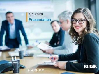 Q1 2020  Presentation  April 21, 2020  First quarter  Q1 2020 in Brief    Sales up +21%  24%