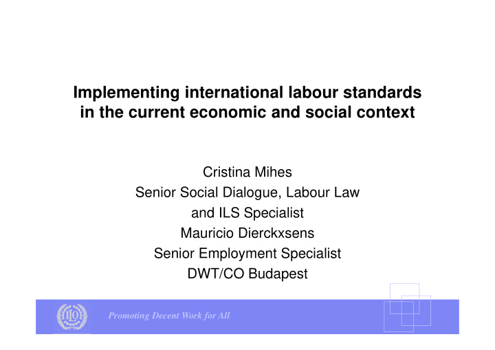 implementing international labour standards in the