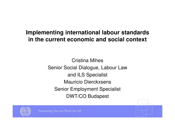 implementing international labour standards in the