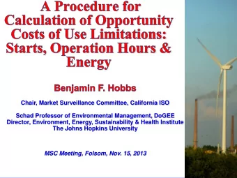 Chair, Market Surveillance Committee, California ISO  Schad Professor of Environmental Management,