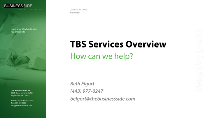 tbs services overview