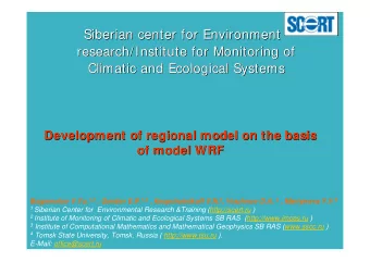 Siberian center for Environment  Siberian center for Environment  research/Institute for Monitoring