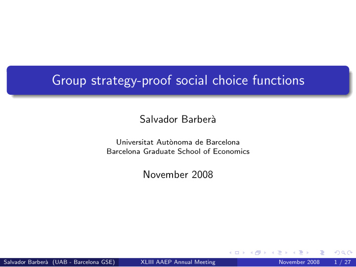 group strategy proof social choice functions