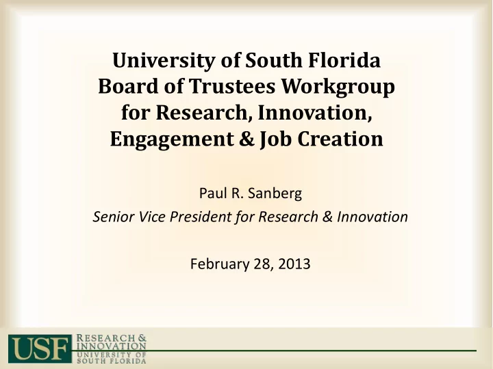 university of south florida board of trustees workgroup