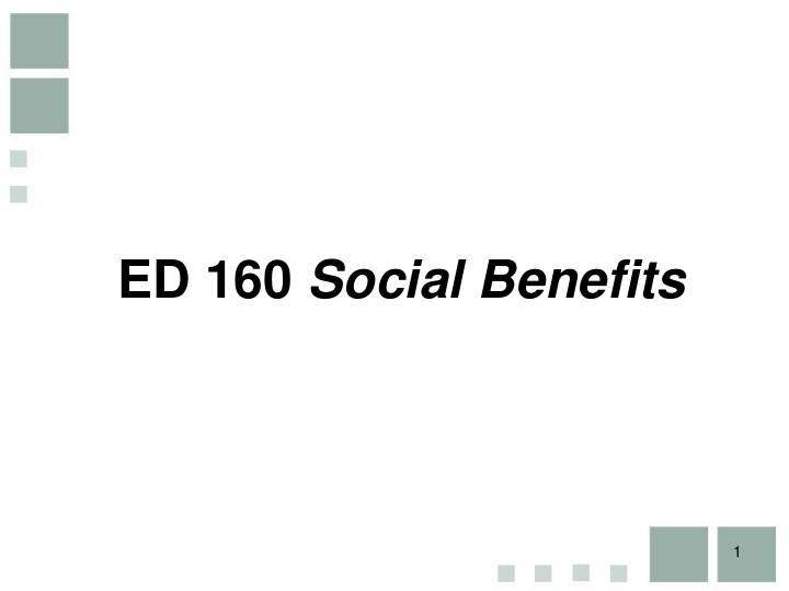 ed 160 social benefits