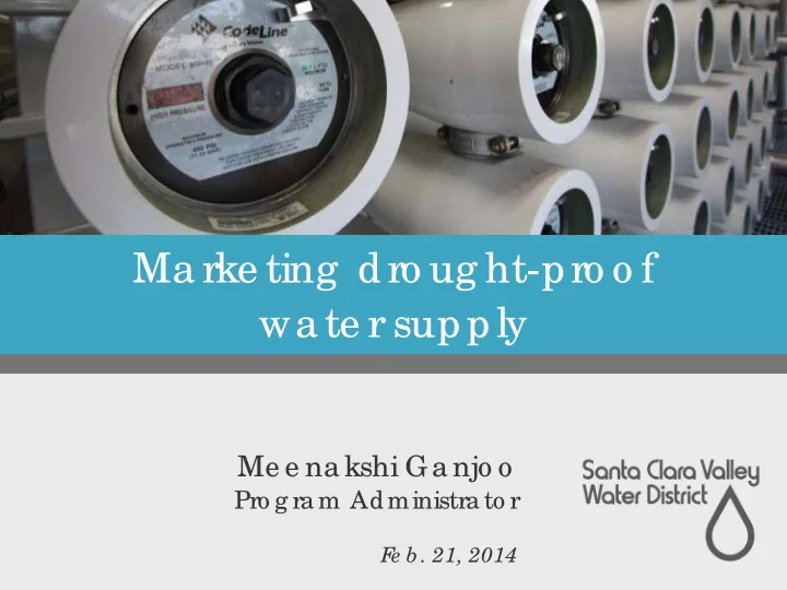 ma rke ting dro ug ht pro o f wa te r supply