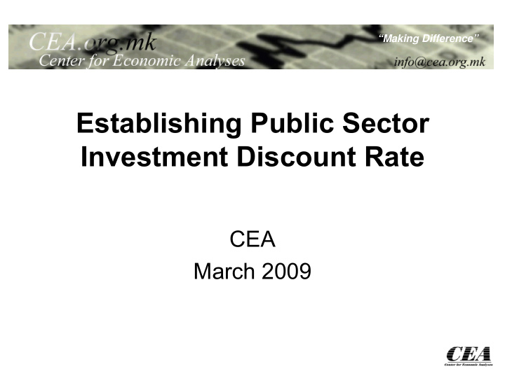 establishing public sector investment discount rate