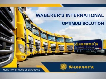WABERERS INTERNATIONAL  OPTIMUM SOLUTION  MORE THAN 65 YEARS OF EXPERIENCE Social and Market