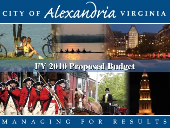 FY 2010 Proposed Budget  FY 2010 Proposed Budget  1  FY 2010 Budget Work Session  Social Safety Net
