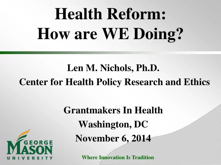 health reform
