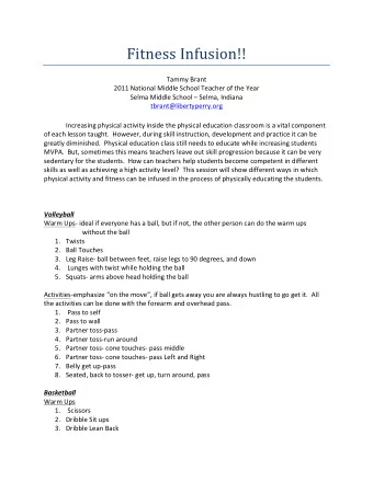 Fitness  Infusion!!   Tammy  Brant    2011  National  Middle  School