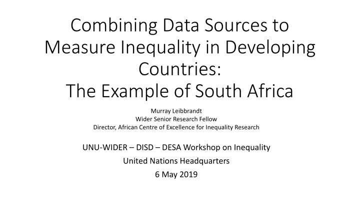 measure inequality in developing