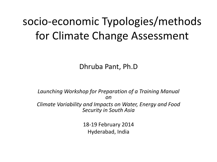 for climate change assessment