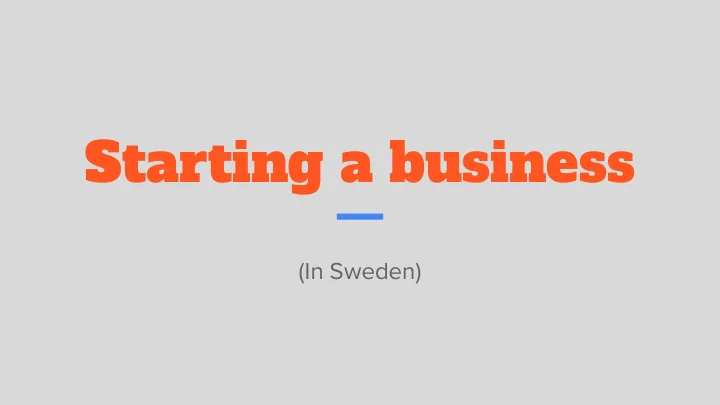 starting a business
