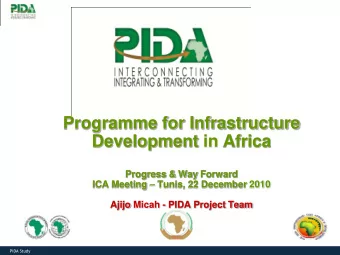Programme for Infrastructure  Development in Africa  Progress &amp; Way Forward ICA Meeting