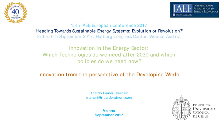 innovation in the energy s ector which technologies do we