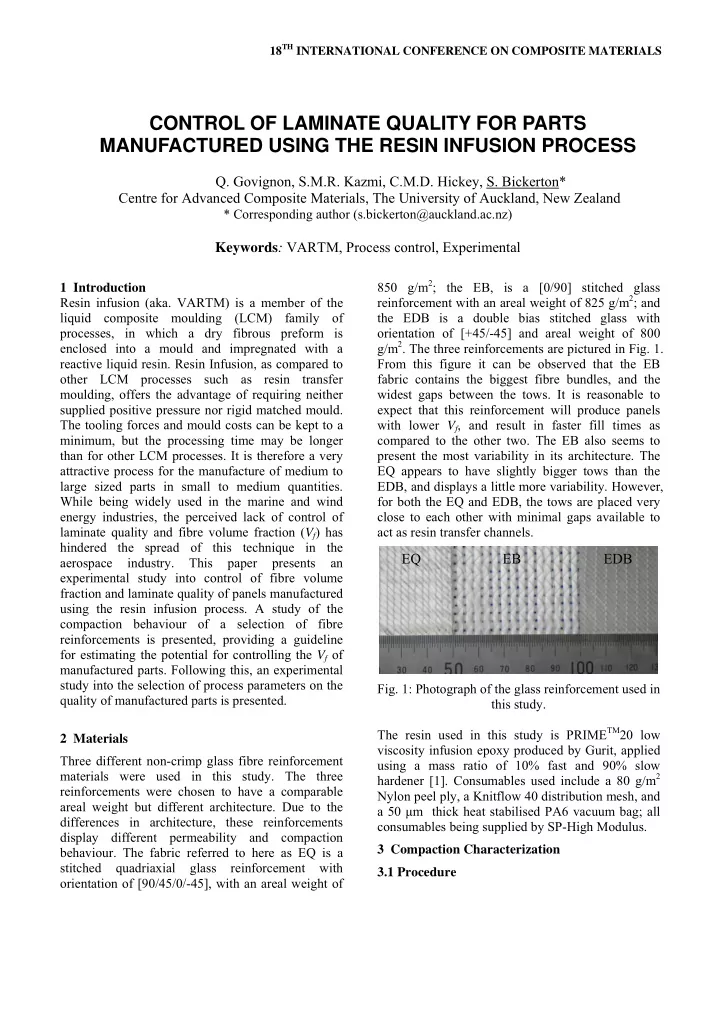 control of laminate quality for parts manufactured using
