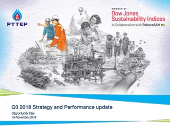 Q3 2018 Strategy and Performance update  Oppor  portu  tunity  ity Day  19 Novemb  ember  er 2018