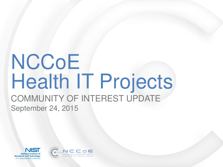 nccoe health it projects