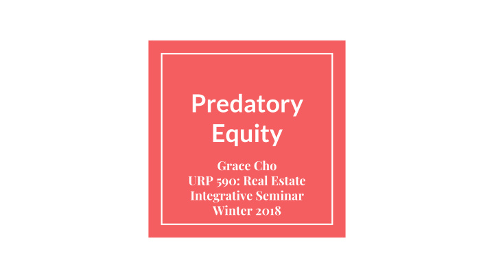 predatory equity
