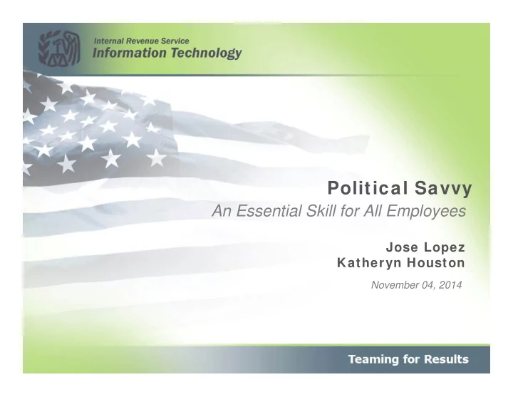 political savvy