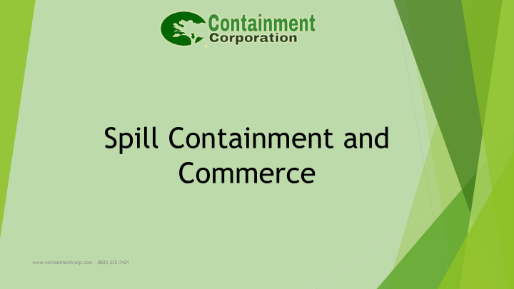 spill containment and commerce