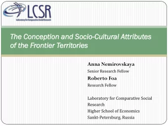 Th  The Con  oncep  ception  tion and  nd Soc  ocio-Cultural  Cultural Attri  ribut  butes  es  of