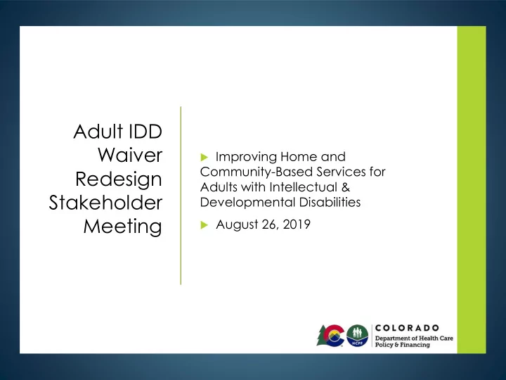1 adult idd waiver