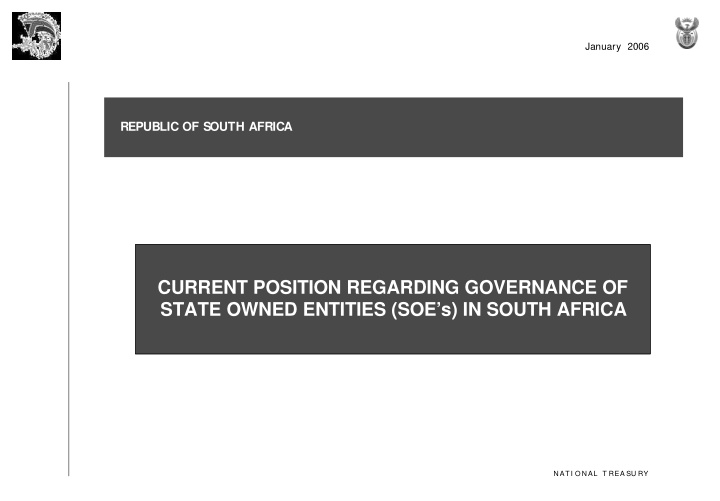 current position regarding governance of state owned