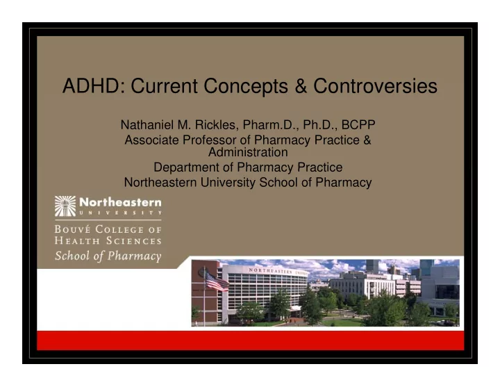 adhd current concepts amp controversies
