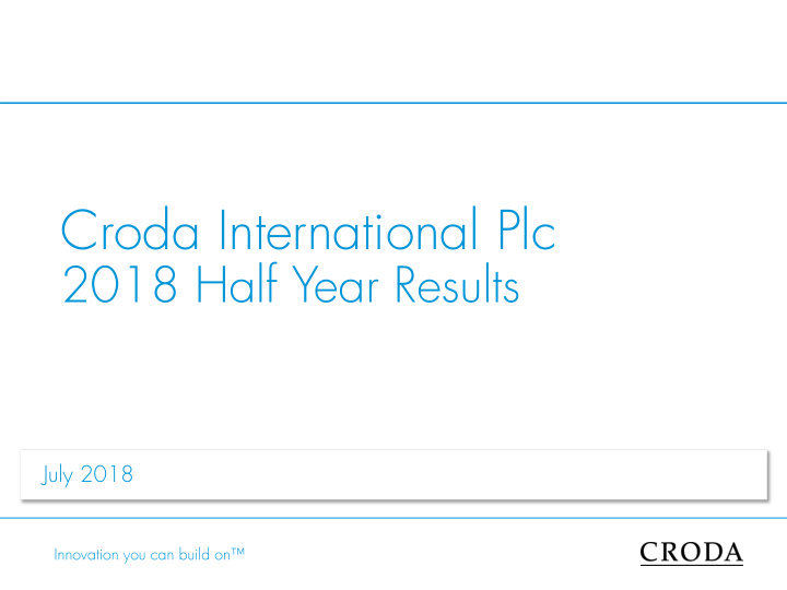 croda international plc