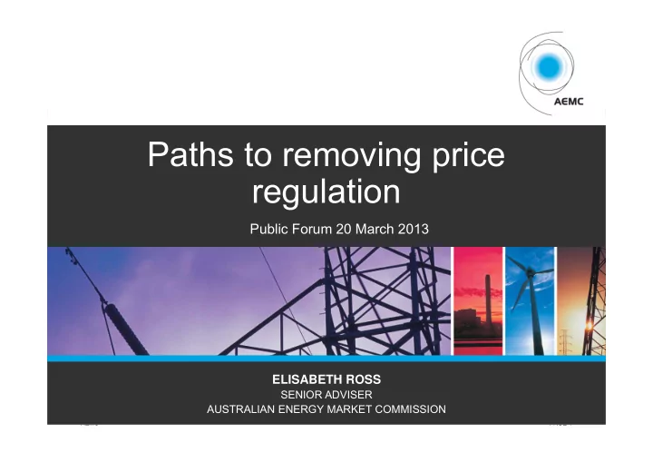 paths to removing price regulation