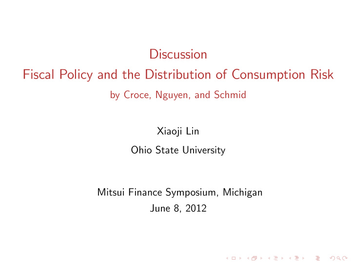 discussion fiscal policy and the distribution of