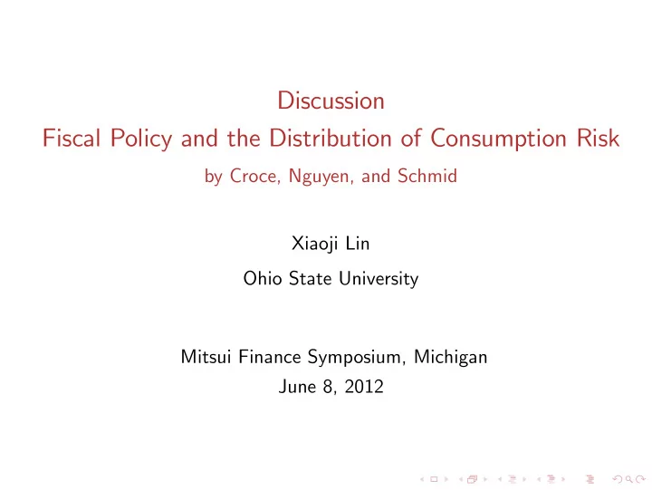 discussion fiscal policy and the distribution of