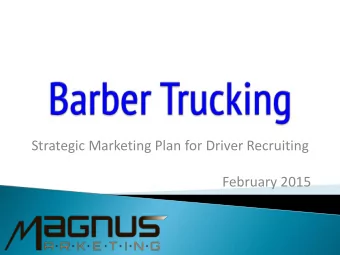 February 2015  Background synopsis  Competitors  Driver demographic overview  Current Driver Survey