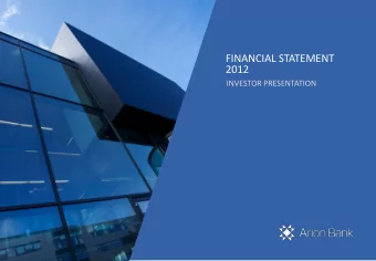 FINANCIAL STATEMENT  2012  INVESTOR PRESENTATION  HIGHLIGHTS  Net earnings  Return on equity  17.1