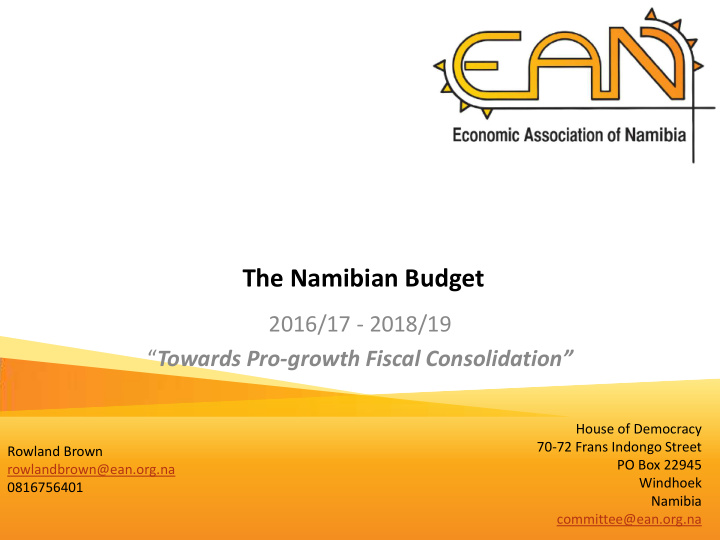 the namibian budget