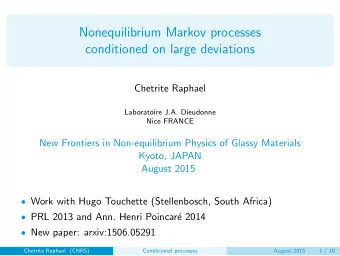 Nonequilibrium Markov processes  conditioned on large deviations  Chetrite Raphael  Laboratoire