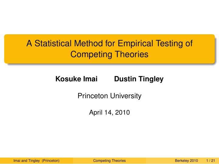 a statistical method for empirical testing of competing
