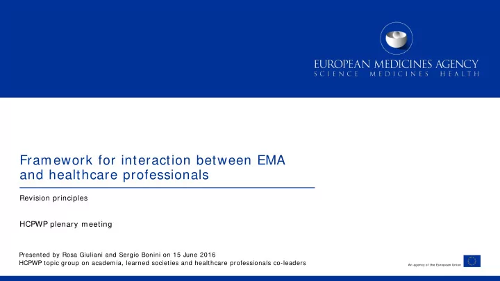 framework for interaction between ema and healthcare