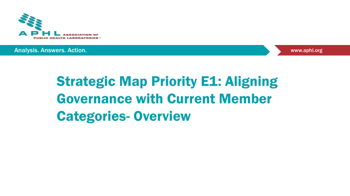 strategic map priority e1 aligning governance with
